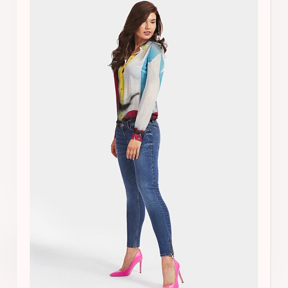 Guess Women's Blue Skinny Jeans